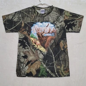 Mossy Oak Kids Camo T Shirt Size L Large Short Sleeve Camouflage Casual Elk - Picture 1 of 8