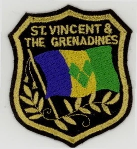 ST. VINCENT Flag in shield Embroidered Patches 3.25"x2.75" iron-on - Picture 1 of 1