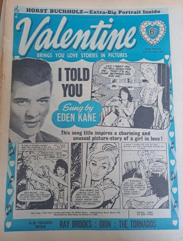 VALENTINE  DEC  15 1962 EDEN KANE  COVER - Image 1 of 1