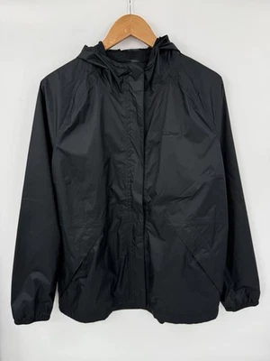 LL Bean Women's Large Waterproof Hooded Windbreaker Rain Jacket Black 510328 - Image 1 of 4