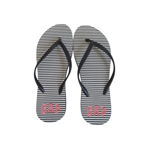 GAP Black and White Striped Flips Flops Women's Size 9-10 Free with Purchase - Picture 1 of 7