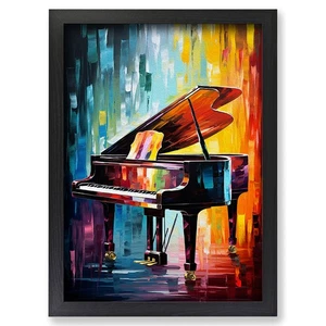 Framed Piano Abstract Art Wall Art Canvas Print Poster Picture, Home Decor - Picture 1 of 4