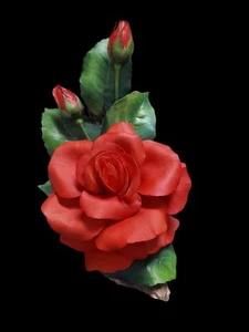 Vtg Boehm Limited Bone Porcelain Alec's Red Rose #5 Made in England 1980 Signed  - Picture 1 of 6