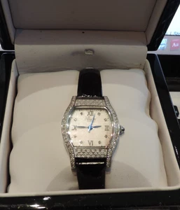 NEW OLD STOCK AFFINITY DIAMOND 4/10 CT STERLING WATCH LADIES SWISS MOVEMENT - Picture 1 of 2