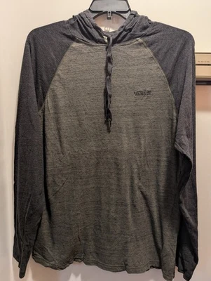 Vans Mens Large Green Charcoal Long Sleeves Hooded Shirt - Image 1 of 4