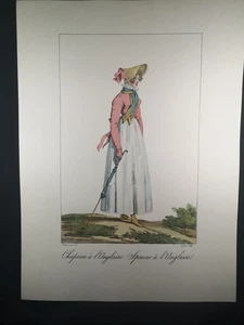 Modedruck. Chapeau a l'Anglaise. aus der Serie Incroyables et Merveilleuses. Par - Bild 1 von 2