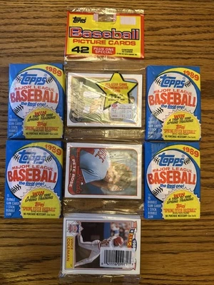 1989 Topps Baseball Wax Pack Lote (4) Fábrica (1) Rack Pack Possible Rookies?? - Imagem 1 de 3