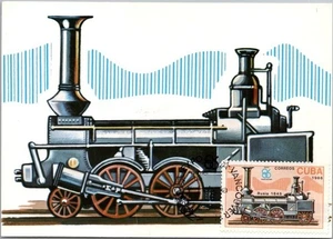 CUBA Railroad 4x6" Postcard "Locomotora Antigua Rusia" EXPO 86 Vancouver Cancel - Imagen 1 de 2