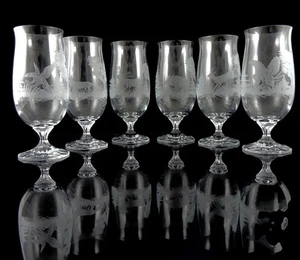 Set of 6 Crystal Beer Glasses – Hand Cut Engraved 400 ml - Picture 1 of 6