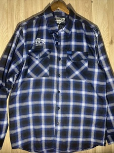 Dixxon Flannel Company Hombre Mediano The Riot Azul Cuadros Manga Larga - Imagen 1 de 10