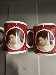 Lot of (2) matching Elvis Presley Christmas Coffee Mugs - Picture 1 of 2
