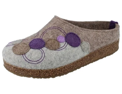 HAFLINGER Grizzly Fizz Damen Hausschuhe Filzschuhe Pantoffeln beige Wollfilz