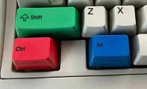 NEW UNICOMP Full Set IBM Model M RGB KeyCap CTRL SHIFT ALT Red Green Blue 6 Keys - Picture 1 of 2