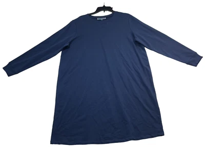 Karen Scott Shirt Dress Womens Plus size 1X Navy Blue Long Sleeve Stretch New - Image 1 of 4