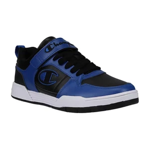 New CHAMPION MENS ARENA POWER LOW SNEAKER, Leather, Black/Blue, Size 9.5 - Picture 1 of 5