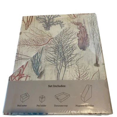 Juego de organización de escritorio de 4 piezas (tema marino) soporte para revista de correo bolígrafo NUEVO Foto 1 de 4