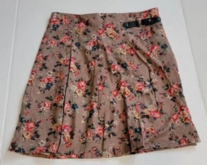 Adorable Kidpick Skirt Size 14 Girls Floral Knee Length Brown With Roses 🌹  - Picture 1 of 4