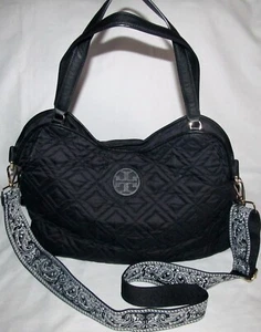 Bolso bandolera Tory Burch Black Marion acolchado grande bebé niño niña pañal - Imagen 1 de 9