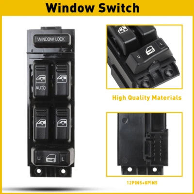 Выключатель переднего левого стекла для 2000-02 Chevrolet Silverado Tahoe 2500 HD GMC Yukon - Изображение 1 из 4