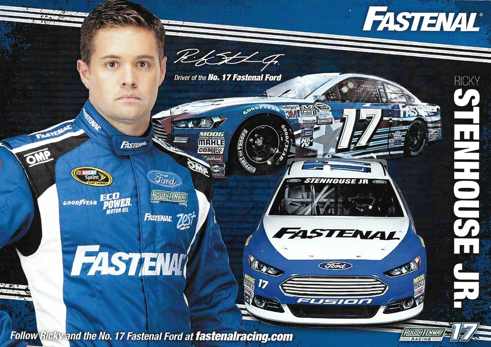 Tarjeta postal 2017 Ricky Stenhouse Jr "Fastenal Roush" #17 NASCAR MONSTER ENERGY CUP Foto 1 de 1