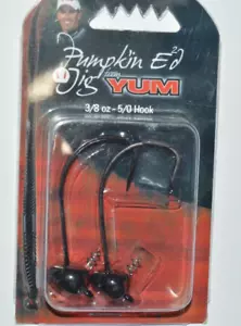 yum pumpkin ed jig Edwin Evers flat head shaky 3/8oz black 5/0 hook - Picture 1 of 3