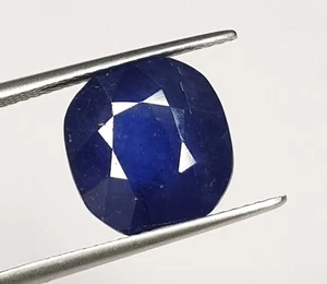 7.37 Ct Natural Blue Sapphire CushionShape Bangkok Mines Glass Filled Loose Gems - Picture 1 of 6