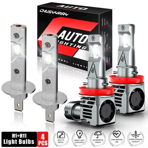 For Hyundai Sonata 2009 2010 - H1+H11 LED Headlight Kit Light Bulbs 4PCS - Foto 1 di 16