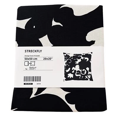 IKEA STRECKFLY Black/White & Gray Pillow Cover 20" x 20" - Image 1 of 3