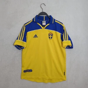 Vintage Sweden Jersey 2000 Adidas Shirt Sz.XS/S 176 Yellow Home Kit - Picture 1 of 12