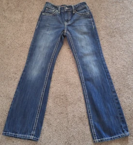 Pantalones de mezclilla Rock & Roll para niño talla 12R azul pistola BB ajuste regular corte bota desgastados 25x28 - Imagen 1 de 10