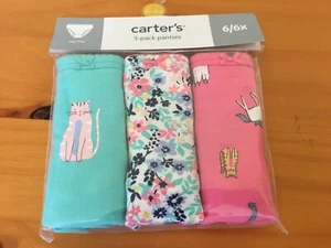New Carter's 3 Pack Underwear Girls Panties Dinosaurs, Neon Flowers, Cats Kitty - Picture 1 of 2