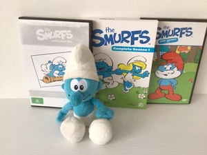 The Smurfs Dvd Bundle Complete Season 1 Magic Flute Just Smurfy 1 & Plush Smurf - Picture 1 of 24