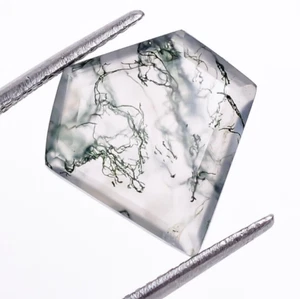 100 % natürlicher Moosachat facettierter Schliff kalibrierter Drachen 14 x 14 mm Heil Edelstein 6 kt - Bild 1 von 6