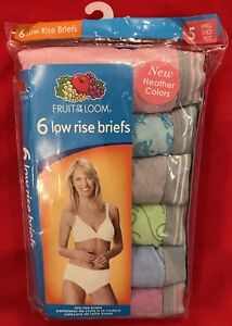 Fruit Of The Loom Ladies Pack Of 6 Color Cotton Low Rise Briefs Size 5 Small New