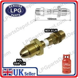 POL G5/8" x M21.8 LH Gasflasche Blasbrenner Stecker Adapter Kupplung MxM - Bild 1 von 3