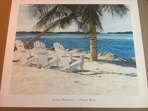 Coastal Art Print - Front Row By Linda Roberts 26” X 32”  New! - Picture 1 of 4
