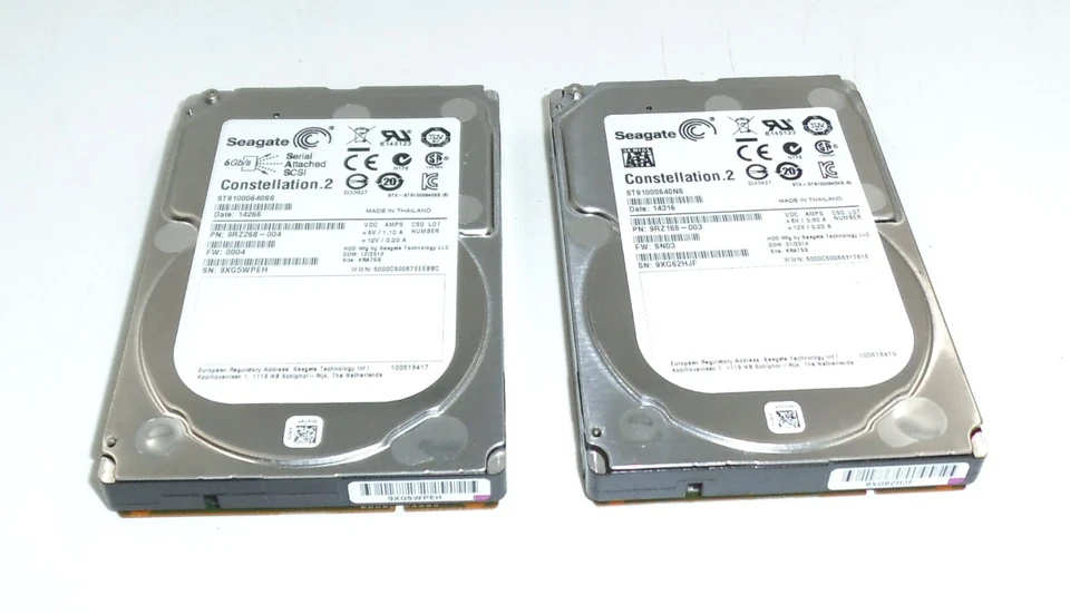 9Pcs Seagate Constellation.2 ST91000640SS 1TB 2.5" SAS 6GB/s Hard Drives - Image 1 of 2
