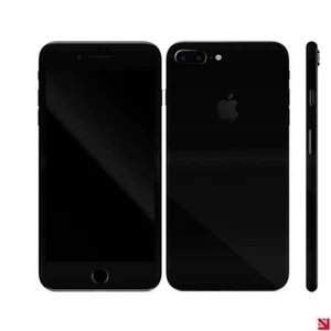 BLACK Gloss iPhone 7 Plus Skin Decal Vinyl Sticker Wrap Protector - Picture 1 of 2