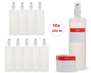 10x Sprühflasche 250ml mit Zerstäuber leere Plastikflaschen Pumpsprühflasche - Bild 1 von 6