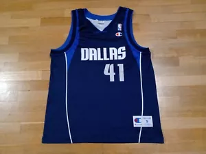 Dallas Mavericks #41 Dirk Nowitzki Vintage Champion NBA Basketball Size S Jersey - Picture 1 of 9