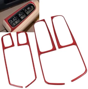 Interruptor de elevación de ventana de fibra de carbono real rojo LHD botón panel moldura se adapta a 15-25 Macan - Imagen 1 de 5