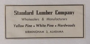 1958 Standard Lumber Company Pubblicità Birmingham, Alabama - Foto 1 di 1