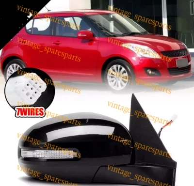 Side Mirror Electric 7 Wire Right Turn Signal Light Fit For Suzuki Swift 2012-17 Foto 1 de 4