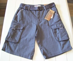 Boys Smith's American Gray 2 pc Cargo Shorts and Belt Sz 16 - Picture 1 of 4