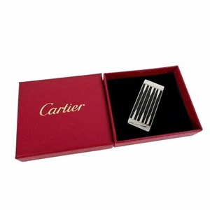 Cartier Silver Enamel Striped Money Clip Made in Swiss - Picture 1 of 5