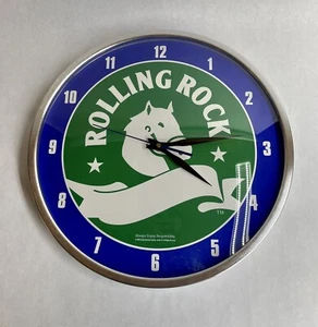 Rolling Rock Beer Clock Horse Green White Blue Latrobe Brewing Co PA Works 2006 - Picture 1 of 18