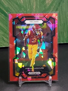 2024 Panini Prizm Draft Picks - #84 Jordan Addison - Red Cracked Ice Prizm - Bild 1 von 2