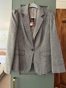 BNWT. Brown Herringbone Pattern Blazer. Size 20 - Picture 1 of 12