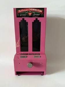 Vintage Chewing Gum Jolly Good Industries Pink Metal Gum Vending Machine - Picture 1 of 14
