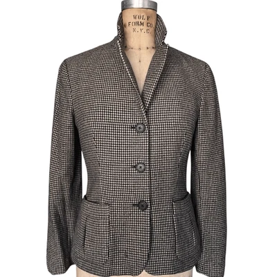 Lauren Ralph Lauren Vintage Black Brown Cream Houndstooth Suit Size 4 - Image 1 of 4